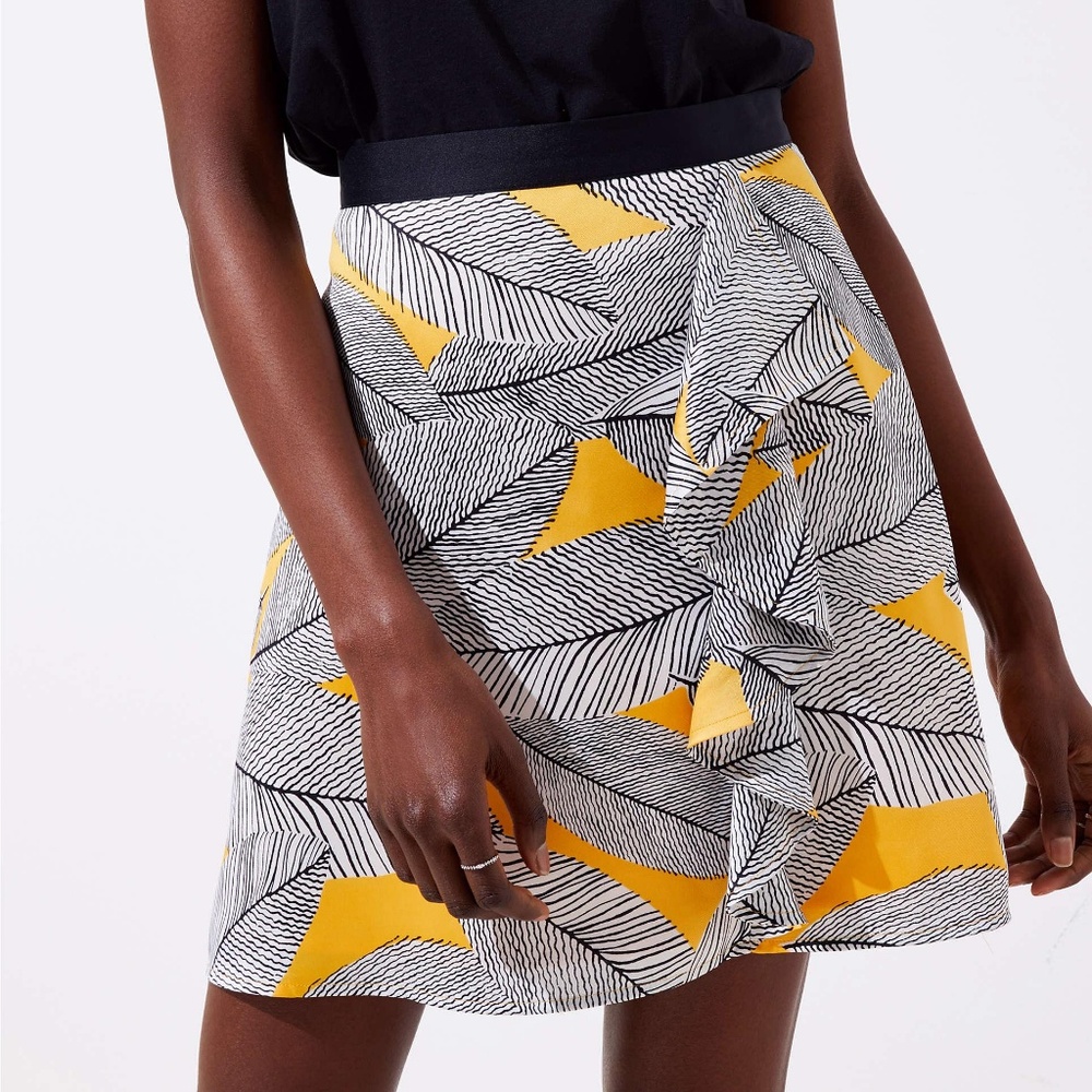 NWT Loft Fern Cascade Ruffle Skirt